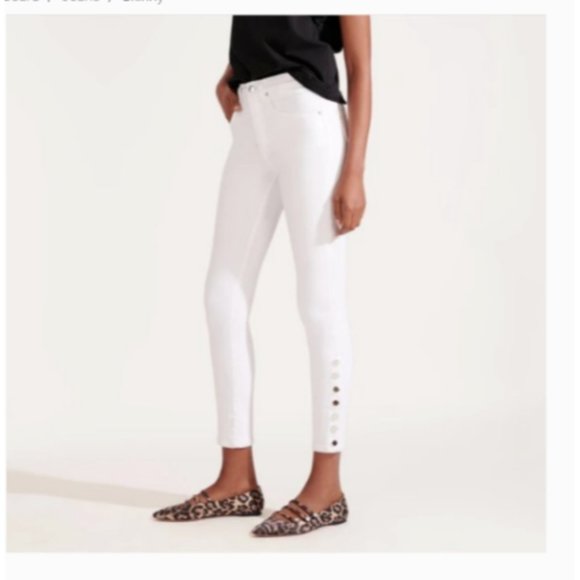 Veronica Beard Denim - Veronica Beard White Kate High Rise Skinny Jeans w/ Snap Button Size 24 / 00
